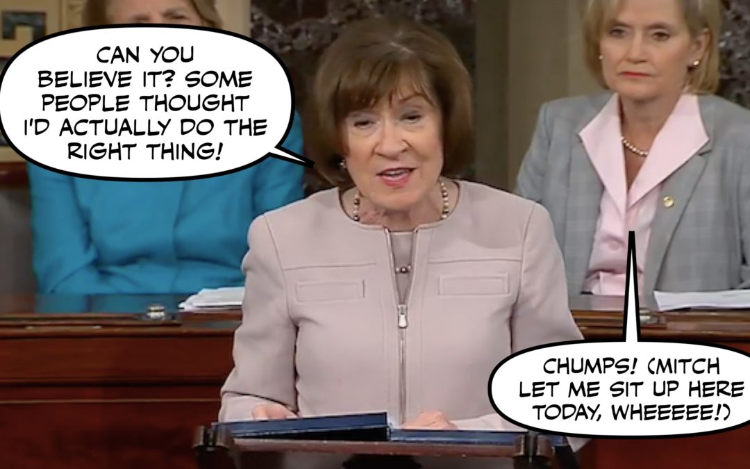 Let’s Just Purge All Our Kavanaugh/Collins Angst All at Once, and Move the Fuck On.